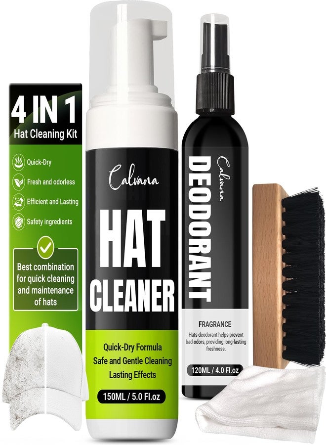 Calvana 4-in-1 Professional Hat Cleaning Kit, Quick-drying Cap Saver Cleaner, for Baseball Caps,Cowboy Hat, Felt Hat, Safe for Cotton, Wool, Polyester, 5oz Solution, Includes Towel and Brush - Image 1